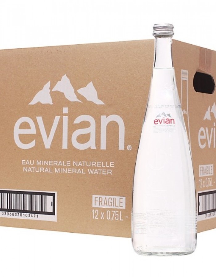 ShopBBMall.com: EVIAN NATURAL SPIRNG WATER GLASS 12X750ML