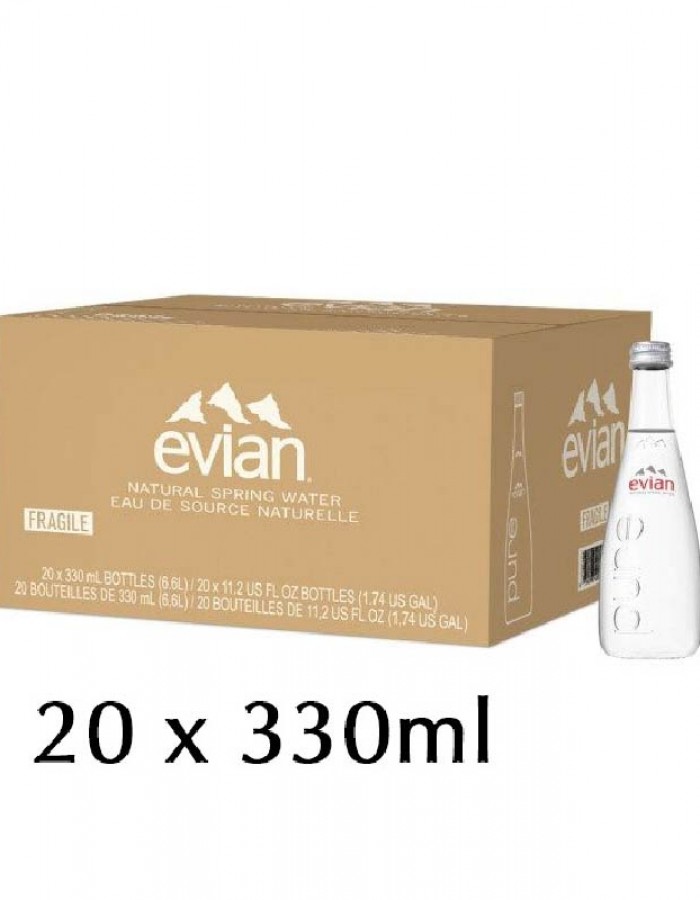 ShopBBMall.com: Evian Still Mineral Water 330ml x 20  (Pure) Glass Bottles