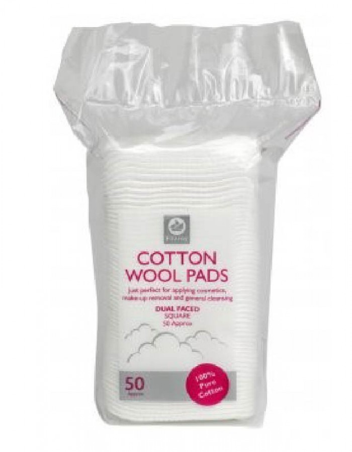 ShopBBMall.com: FITZROY COTTON WOOL PADS SQUARE WHITE 50'S