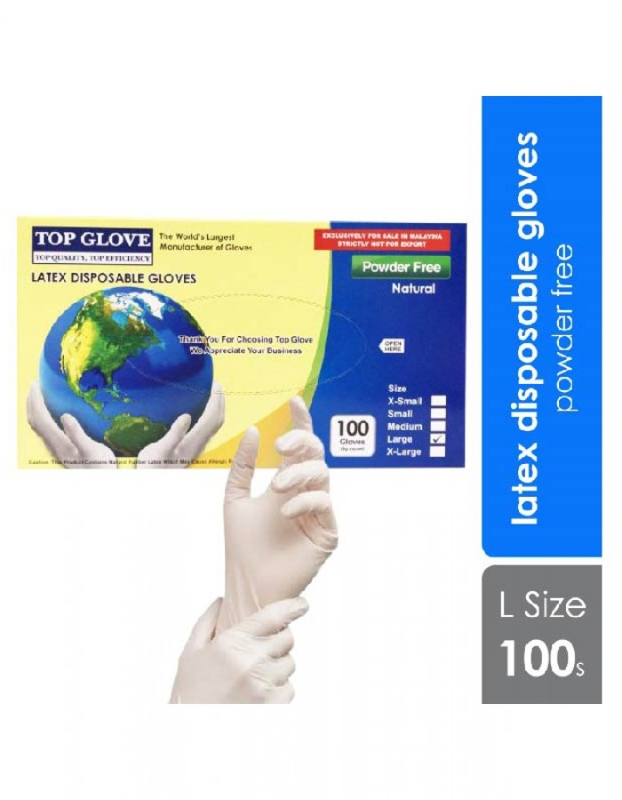 ShopBBMall.com: TOP GLOVE LATEX POWDER FREE LARGE 100